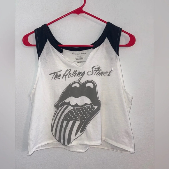 American Eagle Rolling Stones Raglan Cropped Tank NWT - Picture 9 of 10